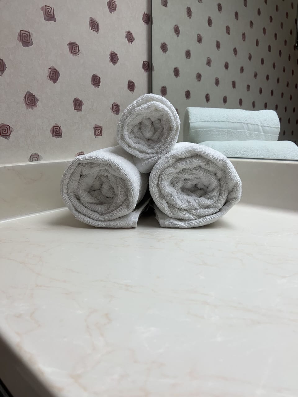 Combined shower/tub, free toiletries, hair dryer, towels