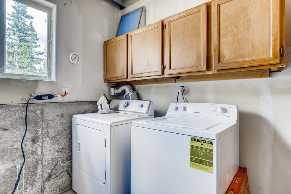 Laundry and Dryer located in the basement.