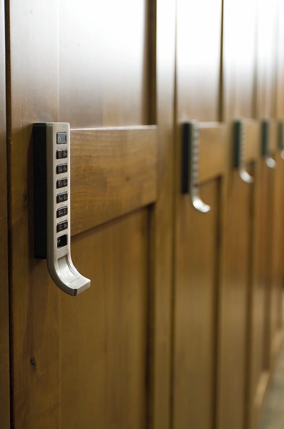 Step inside your secure elevator with modern keypad entry for seamless access to your floor.