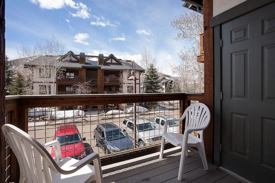 Step onto your private balcony and breathe in the crisp mountain air while enjoying peaceful views of the surrounding neighborhood.