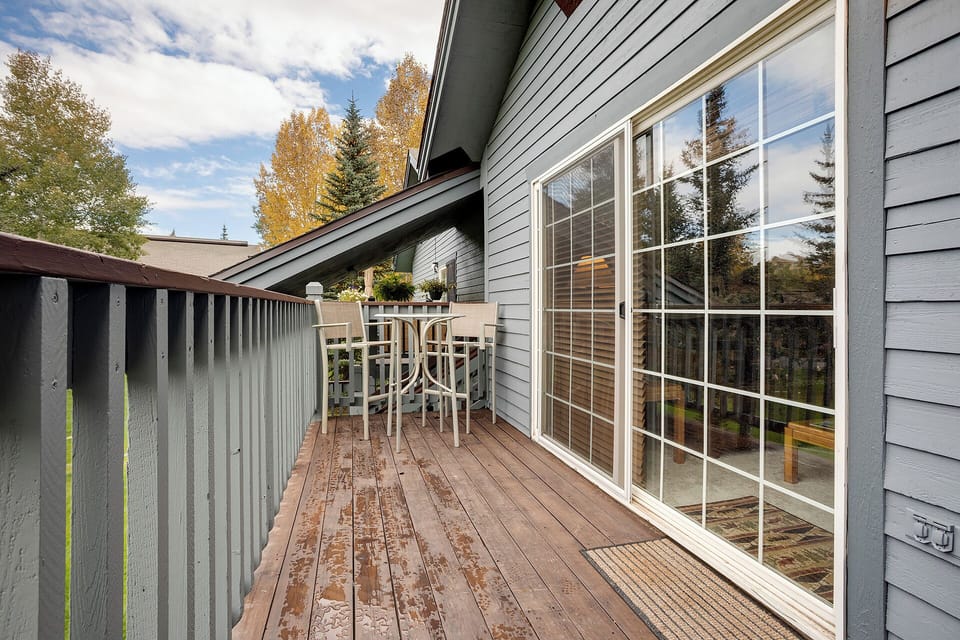 Step onto your private deck where autumn views and morning coffee create the perfect start to your day.