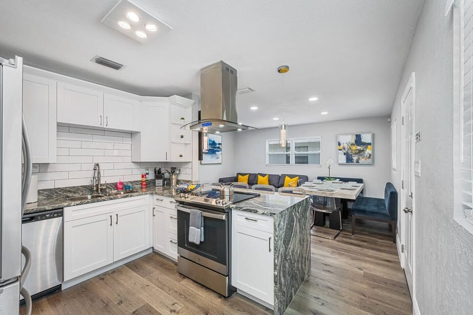 Our modern and fully equipped kitchen has a more than enough storage. You can prepare and cook your family's favorite meals while you are on a getaway. Feel at home while making great memories. Send us an inquiry now!