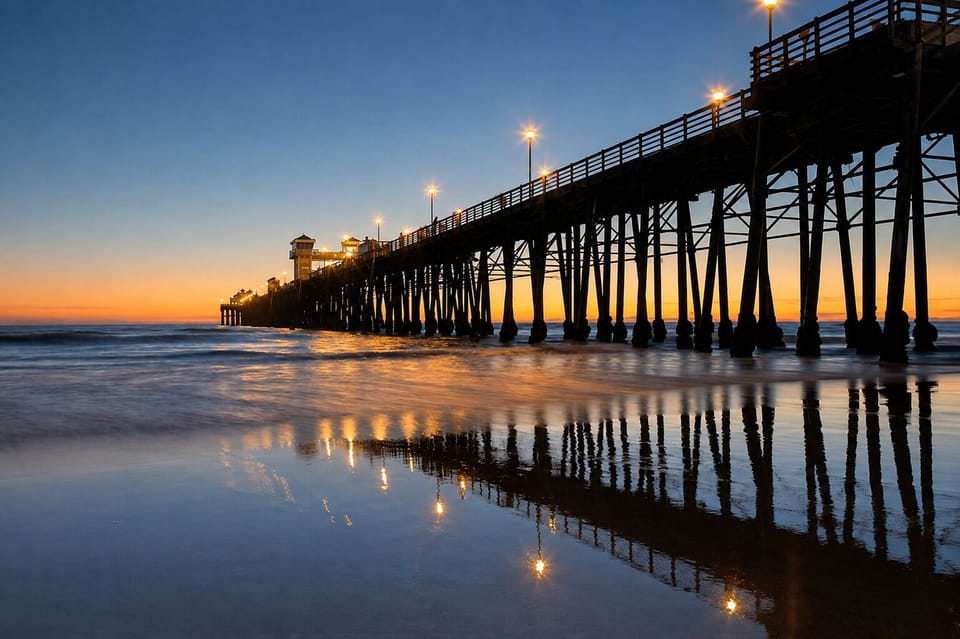 Walk along the beach to Oceanside Pier for ice cream or a bike rental