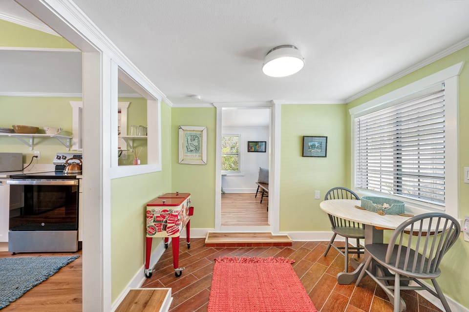 As you enter the bungalow you will see the charming furnishings and decor