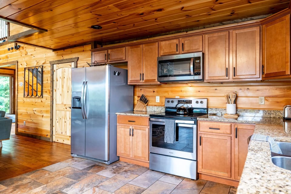 Sleek and spotless stainless steel appliances.
