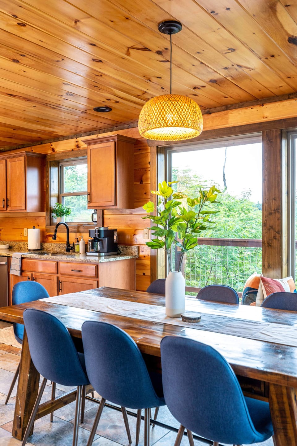 Our large dining table sits 8 comfortably!