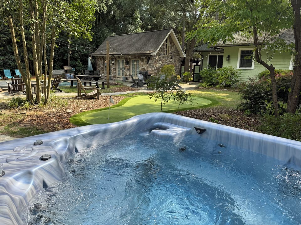 Brand New Stand Alone 8 person hot tub available 24/7 year round.