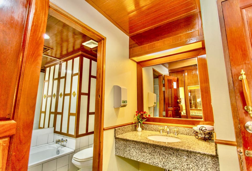 Standard Double or Twin Room | Bathroom | Separate tub and shower, rainfall showerhead, hair dryer, bathrobes