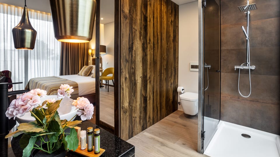 Premium Double Room | Bathroom | Shower, designer toiletries, hair dryer, soap