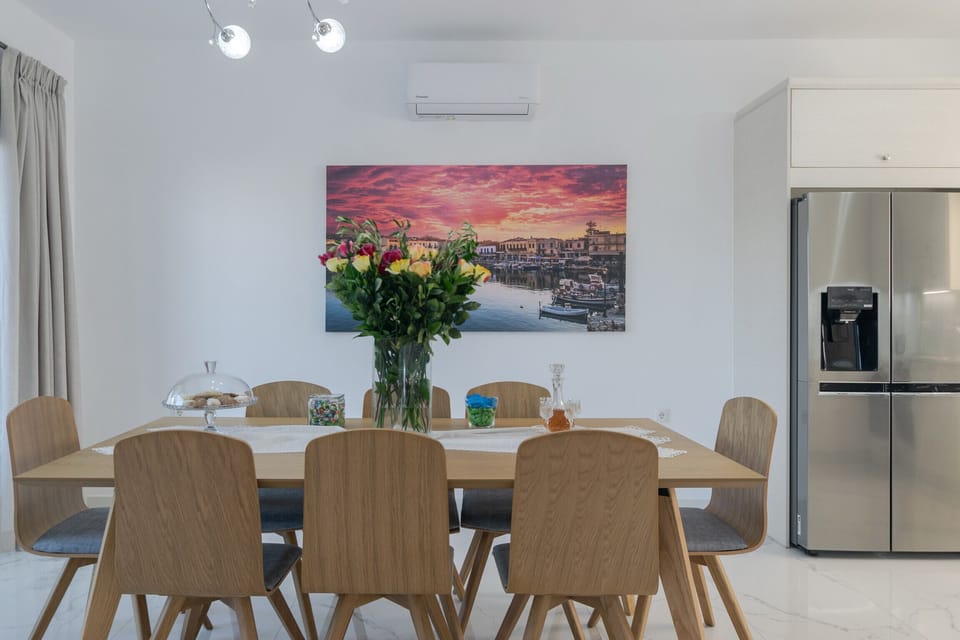 Dining area of New beautiful villa,Private pool,Near amenities & town,Rethymno,Crete