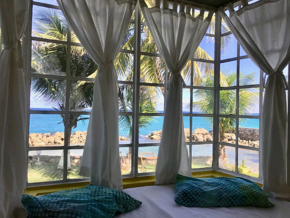 Living room window bed.  Sleeps one adult or 2 children. Fantastic view! 