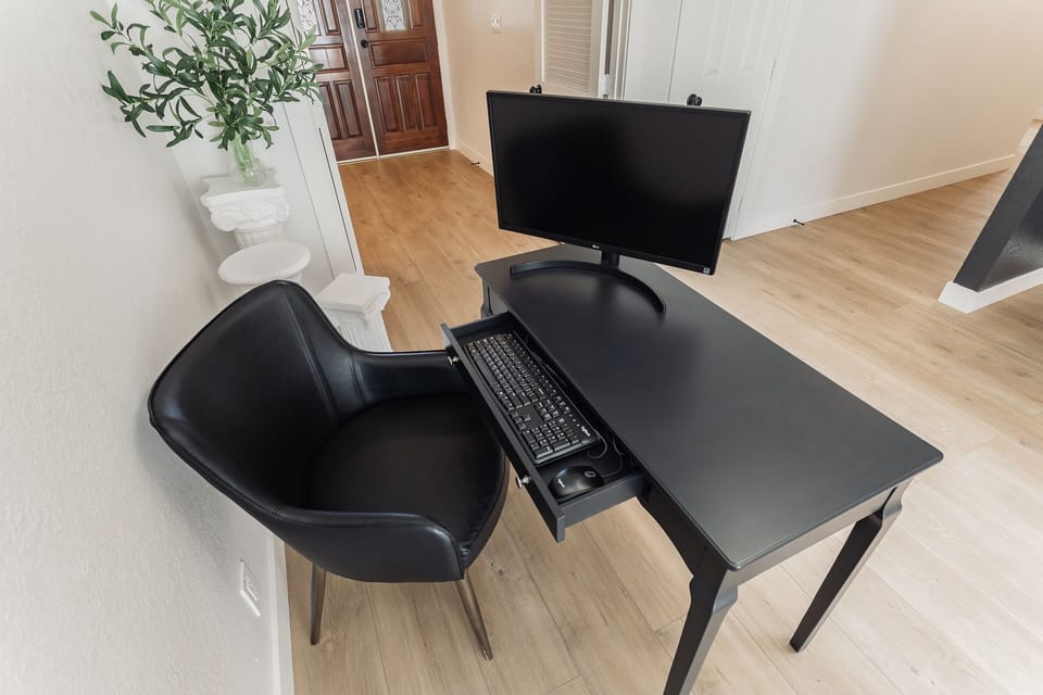Monitor, mouse, and keyboard are provide
