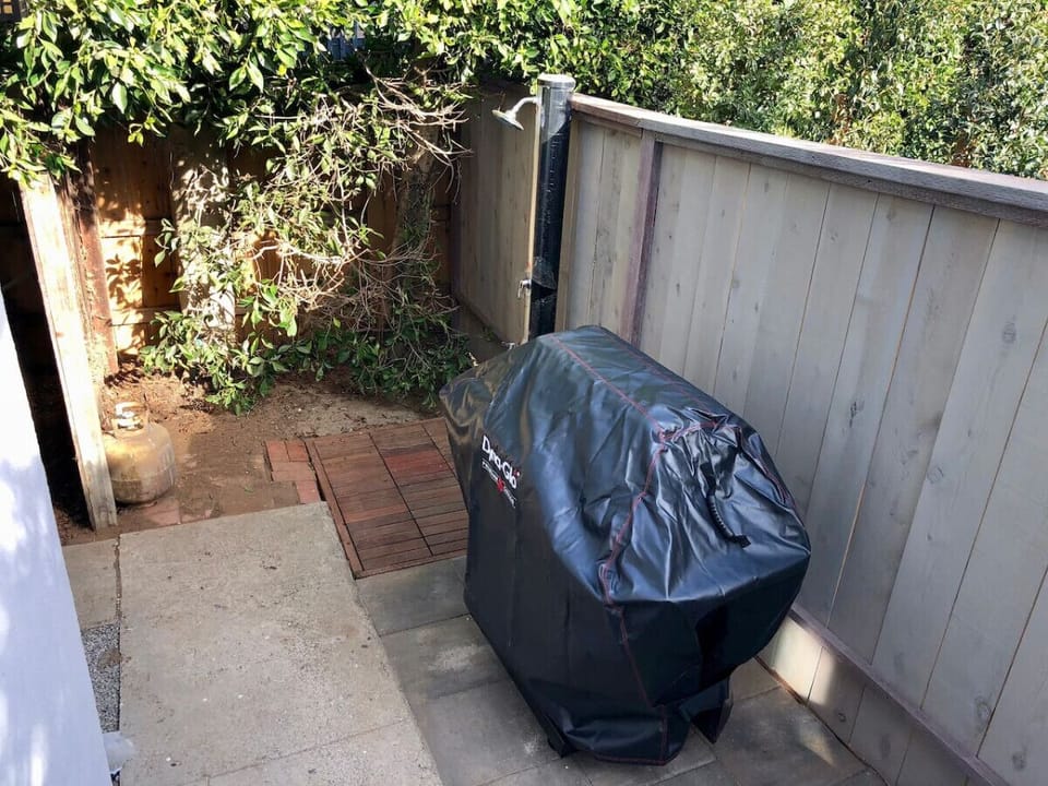 Outdoor shower and new BBQ grill