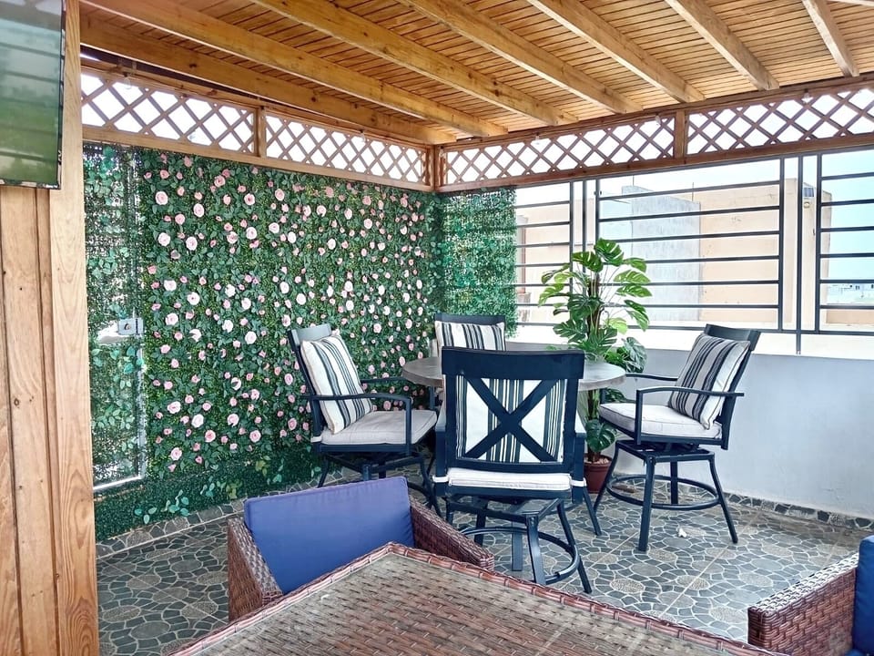 Private rooftop lounge — no shared spaces