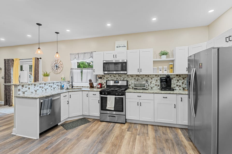 Master the art of culinary delights in this fully-equipped kitchen.