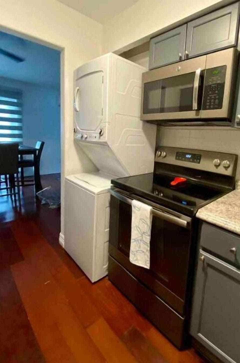 Full kitchen includes washer and dryer