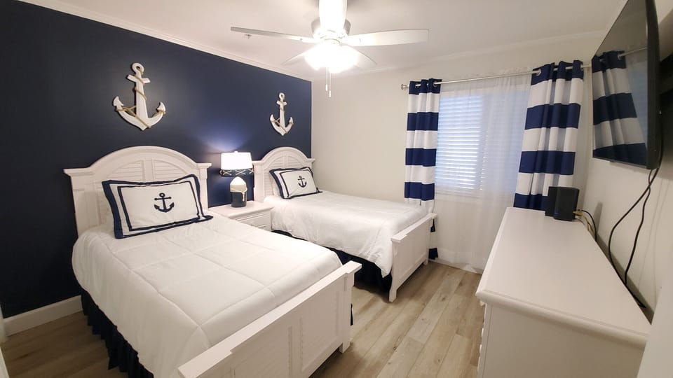 Bedroom 3 with its nautical theme.