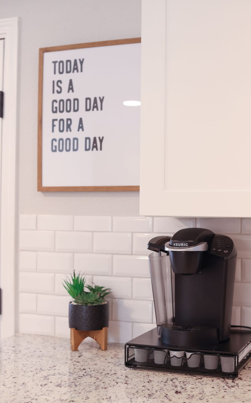 Coffee Station with a K-Cup coffee maker