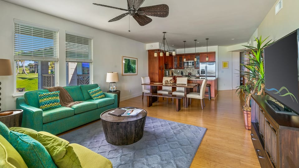 Pili Mai Resort at Poipu #10K - Living Great Room - Parrish Kauai