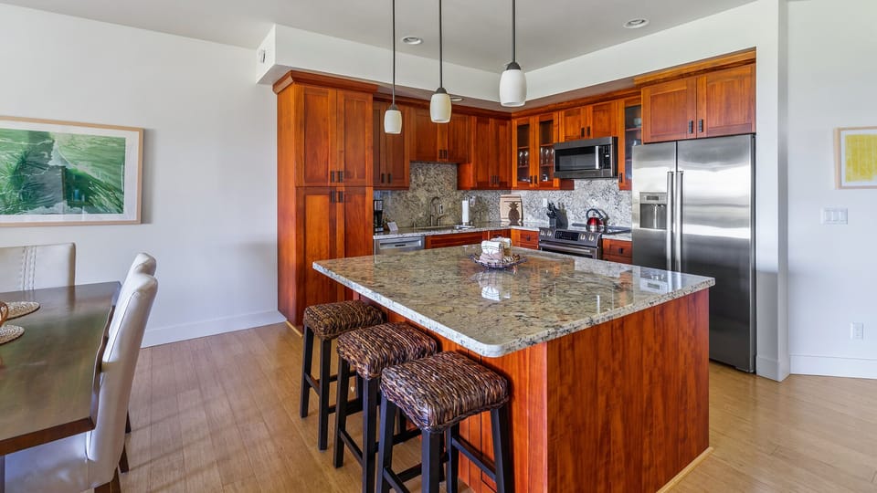 Pili Mai Resort at Poipu #10K - Kitchen & Breakfast Bar - Parrish Kauai