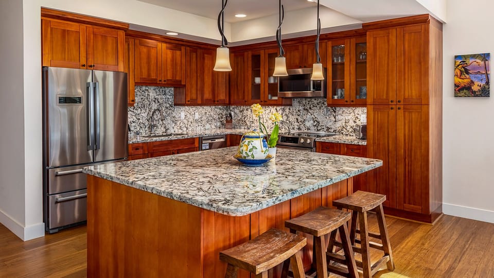 Pili Mai Resort at Poipu #06E - Fully Equipped Kitchen & Breakfast Bar - Parrish Kauai