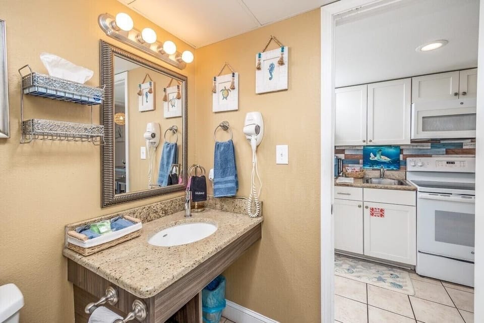 Blow dryer included along with all towels and beach towels
