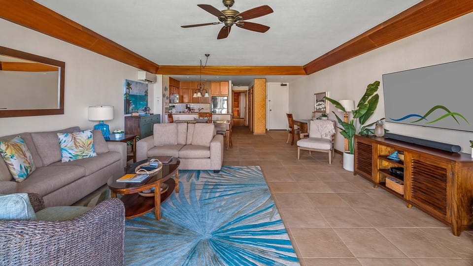 Poipu Kapili Resort #47 - Living Room Great Room - Parrish Kauai