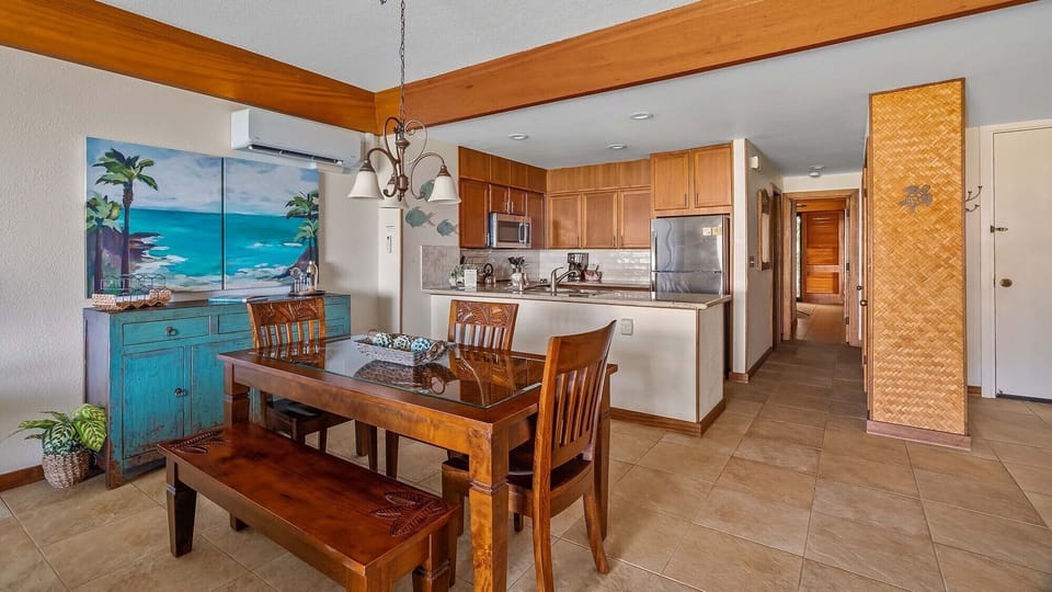 Poipu Kapili Resort #47 - Dining Room & Kitchen - Parrish Kauai