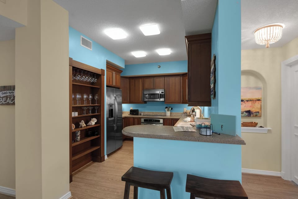 Open Kitchen area with bar seating