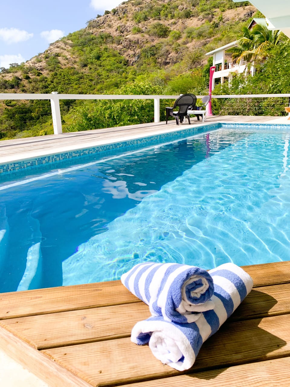 Cool down in your private pool, literally steps from the couch and bar! 