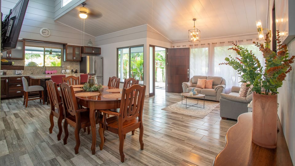 Living room area connected to the kitchen area