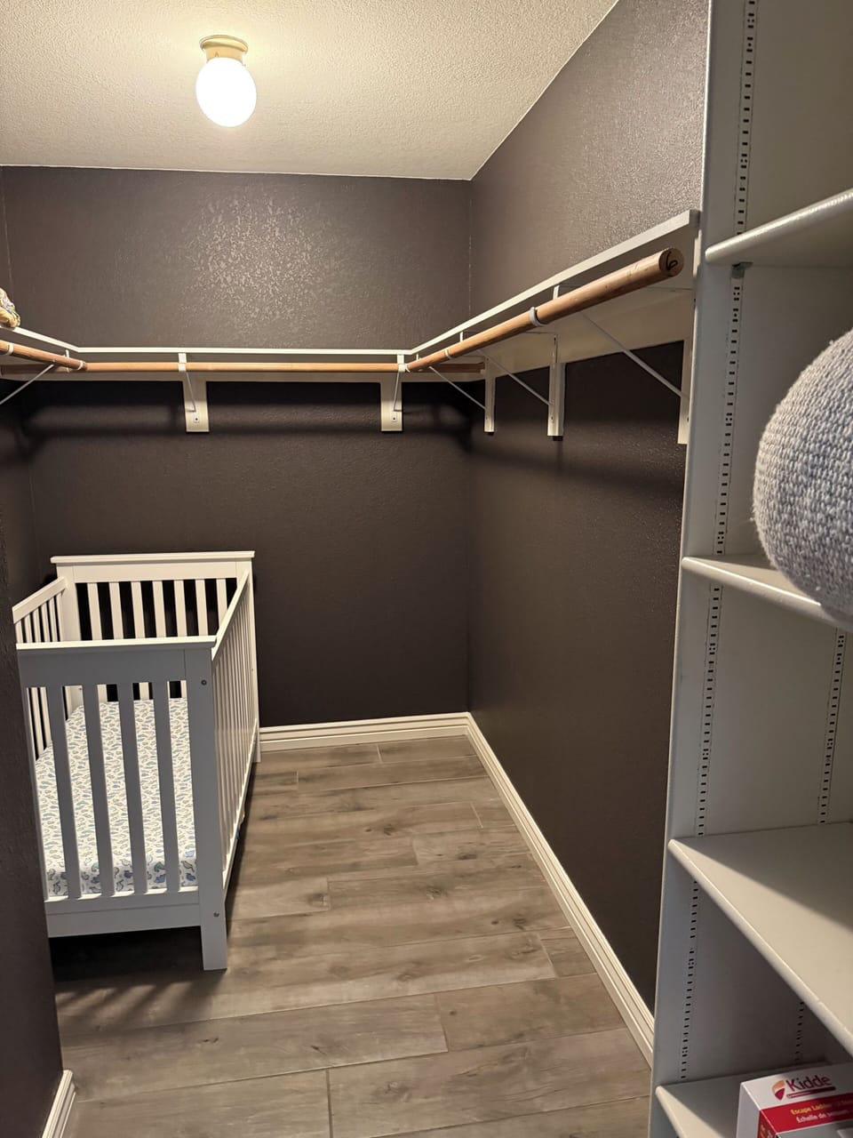 Primary Closet with Crib