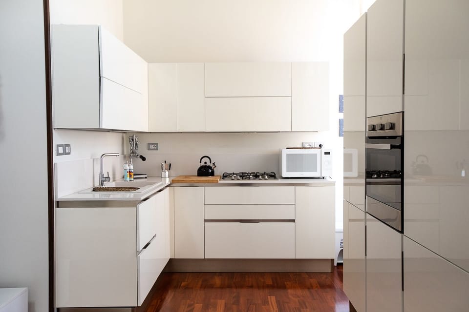 Apartment | Private kitchen | Full-size fridge, microwave, stovetop, electric kettle