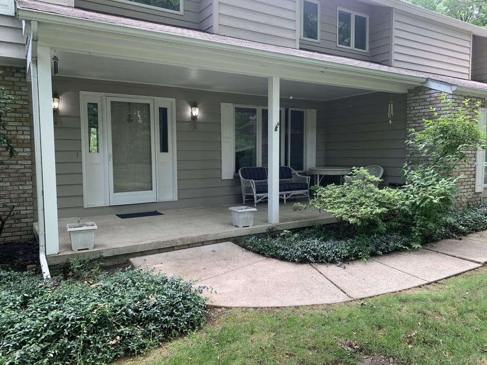 Front porch with seating