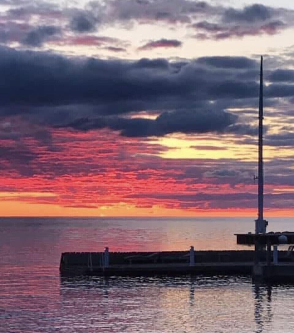 View from dining room to back porch/waterfront