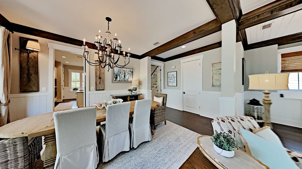 Directly adjacent to the Front Living Room, the spacious Dining Room is the center of the home - Roomy seating for 8+!