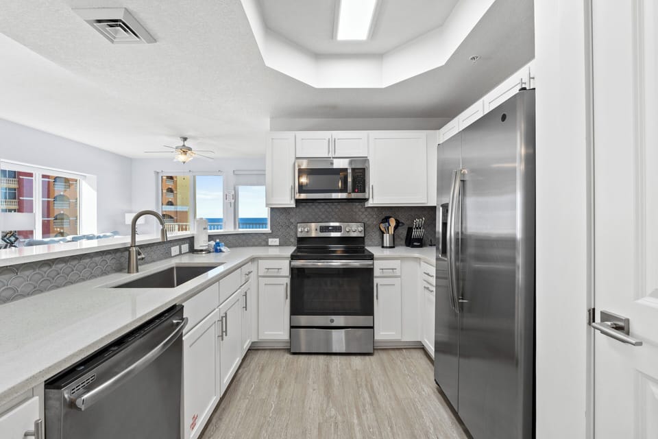 Full Size Kitchen with Bar Seating