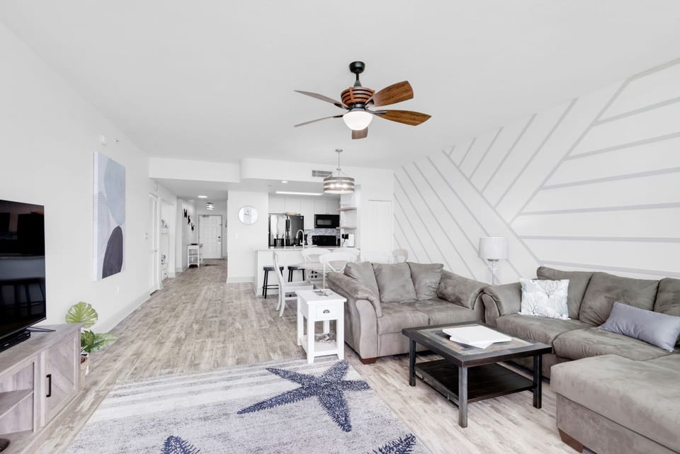 Living room to kitchen view