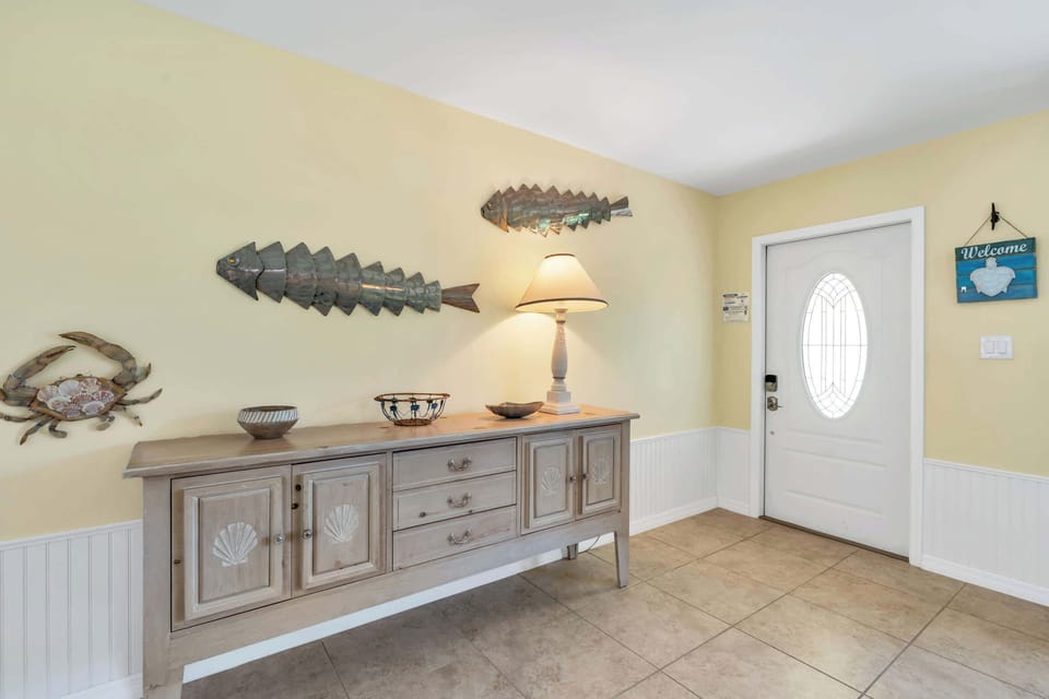 The foyer welcomes guests into our home and to their vacation! 