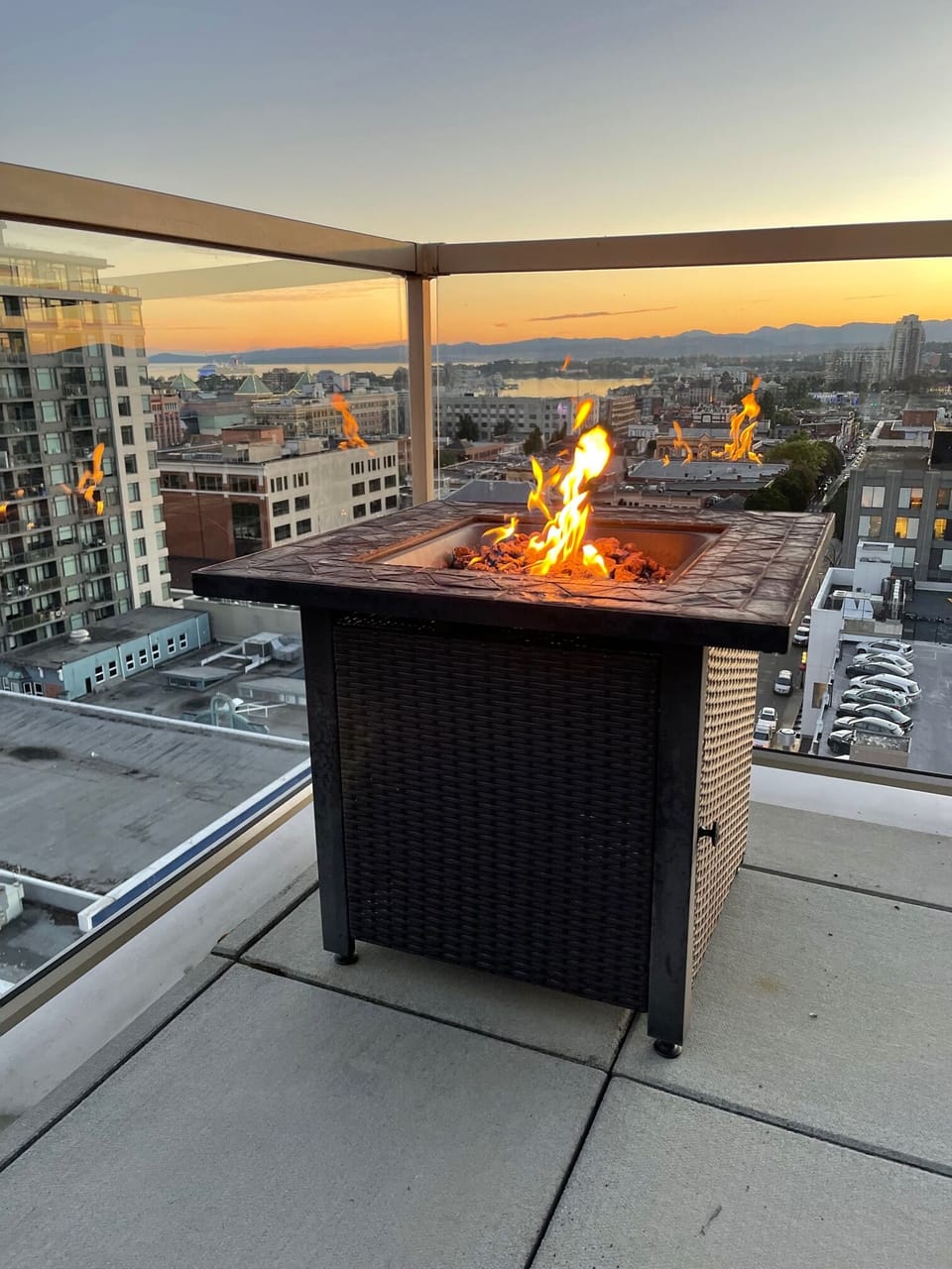 Fire Table added to enhance the enjoyment of the balcony