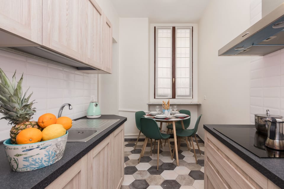 Apartment | Private kitchen | Fridge, microwave, oven, stovetop