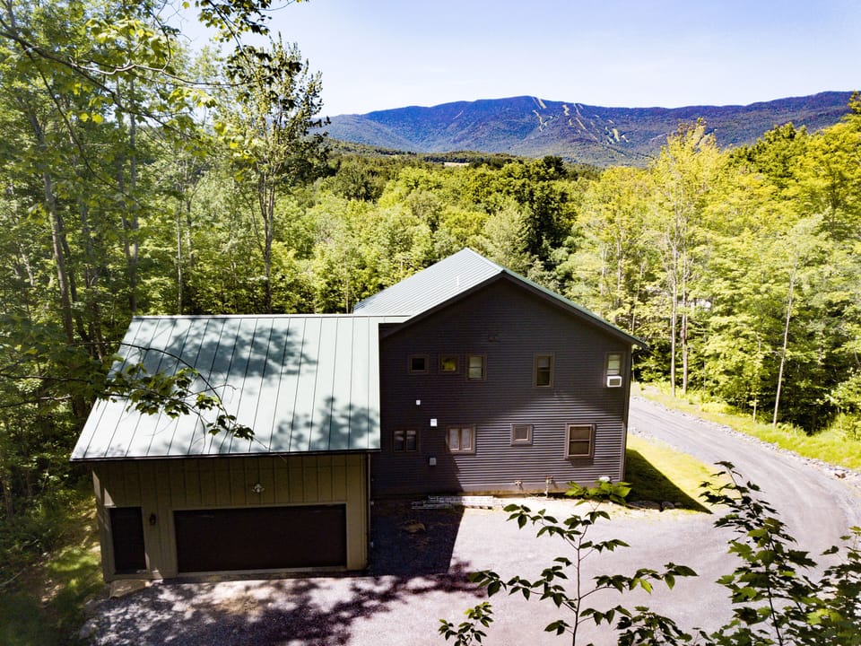 View of our home looking back at the Green Mountains/ Sugarbush slopes