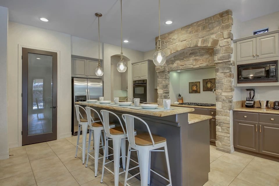 Fully equipped kitchen will make cooking meals here a fun experience.