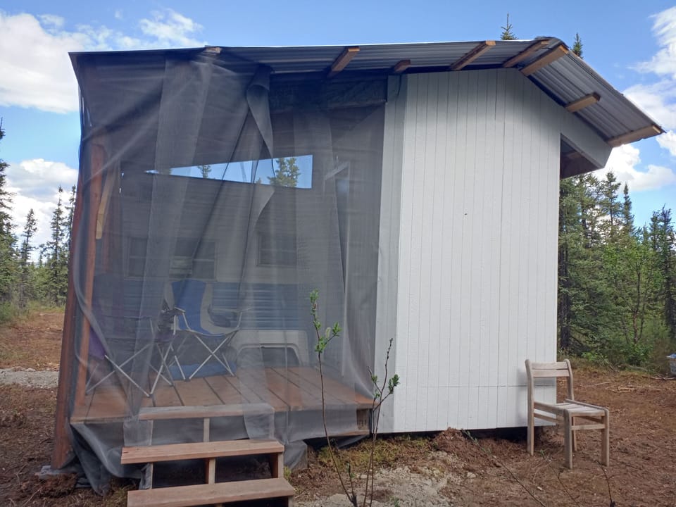 Relax on the deck away from the Alaska mosquitoes