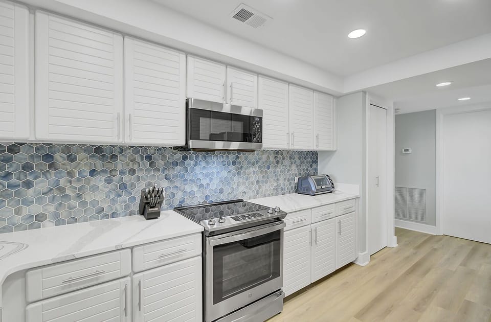 Updated and modern appliances.