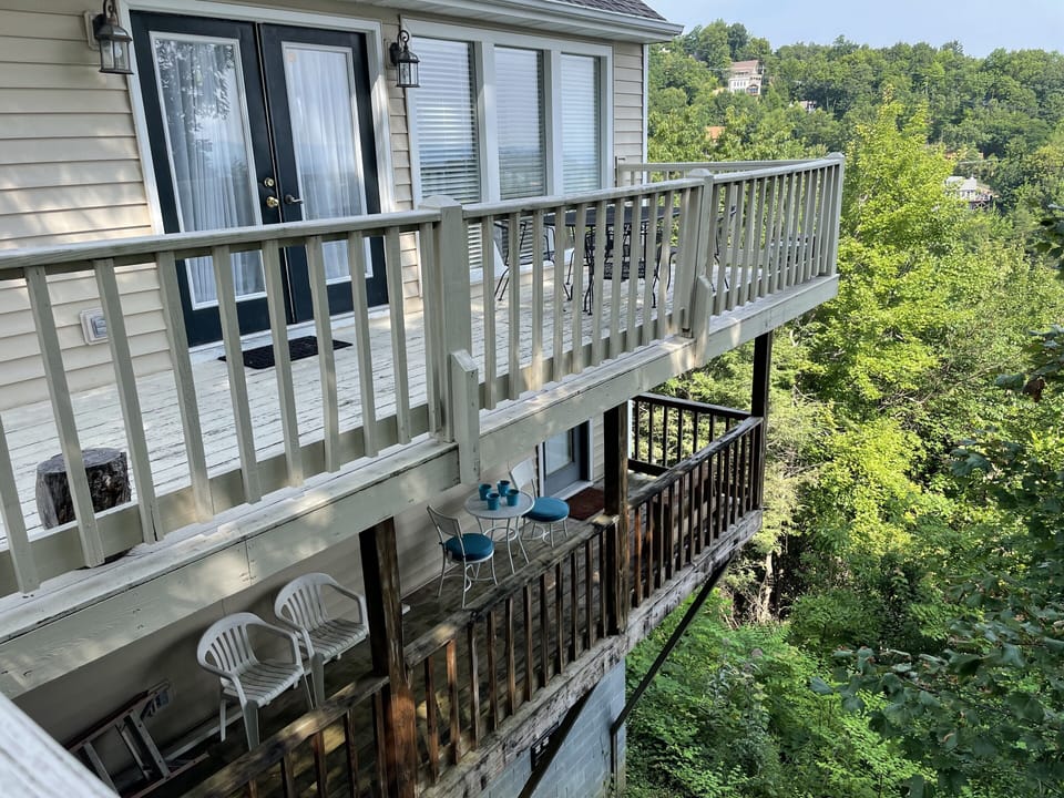 Double decks. Top off main floor, bottom off game room. 