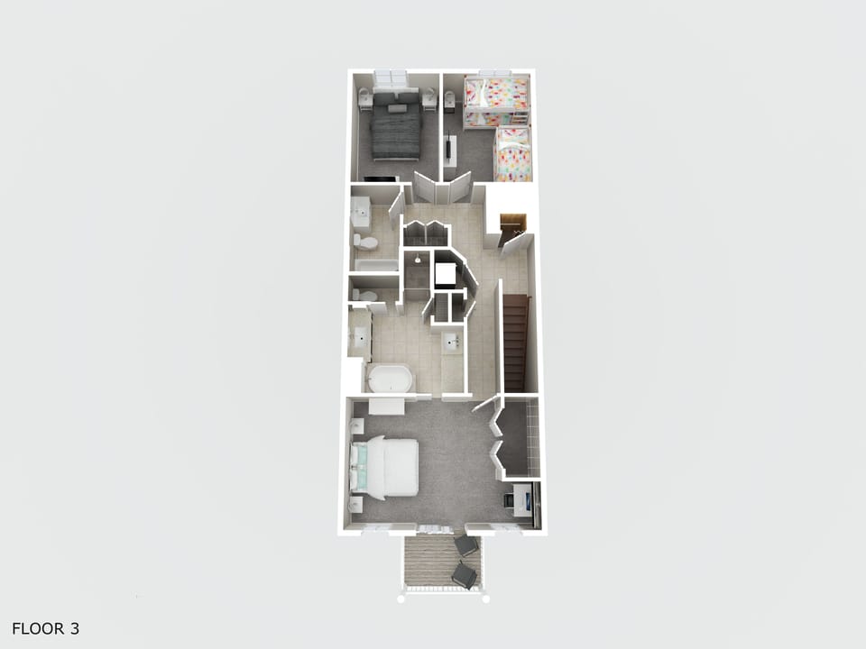 Top floor with Primary Bedroom