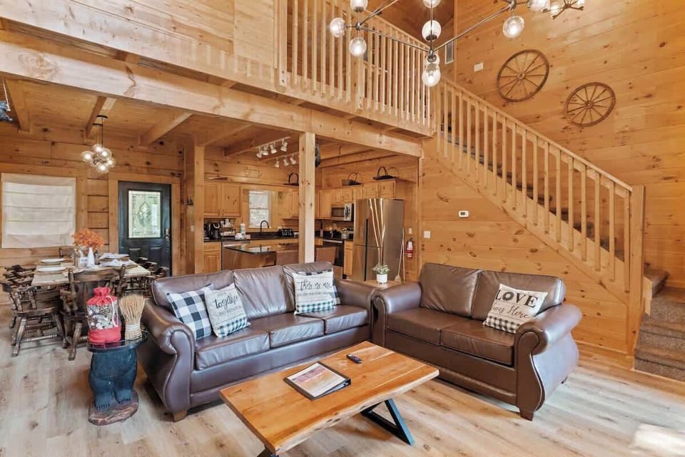 new remodeled  living room with a sleeper couch
