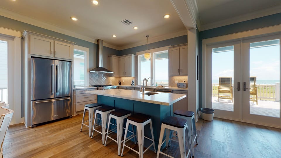 Super open kitchen, dining and living.  Makes for great family time!