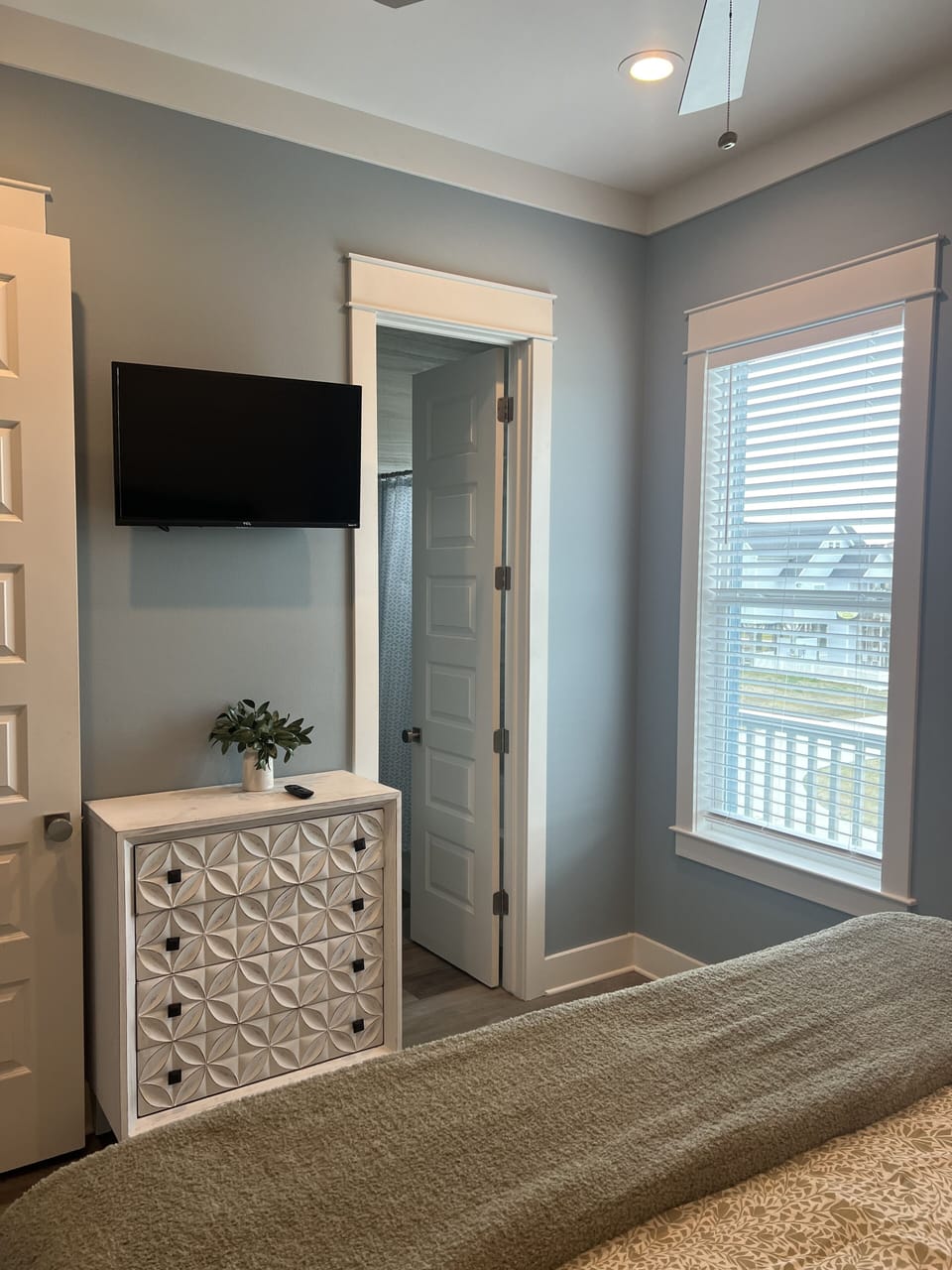 Attached bath in 2nd downstairs  room with king bed.  Smart TV.